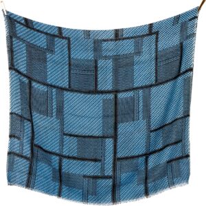 Partisan Tørklæde, blå / sort, uld